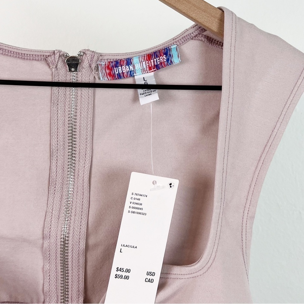 NWT Urban Outfitters Zola Sweetheart Cropped Ponte Tank Top in Lilac - Picture 3 of 4